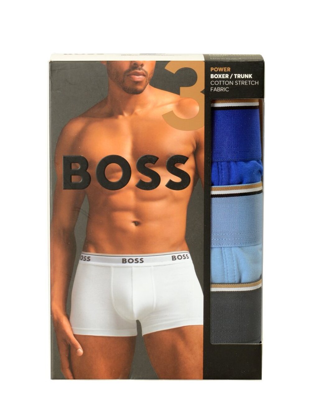 Hugo Boss Men's "POWER" Logo Strap 3 Pack Boxer/Trunk Underwear US S IT 48